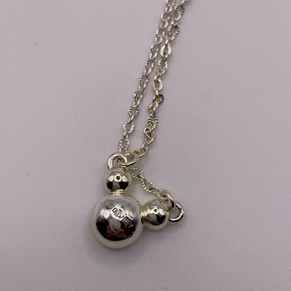 #125 Silver tone crystal Disney Micky Mouse necklace - Picture 4 of 6